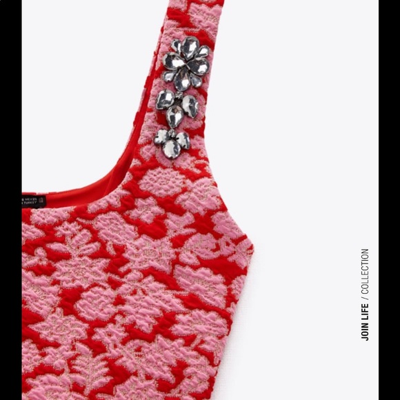 NWT Zara pebble cropped top with jewel appliqué medium - Picture 12 of 14